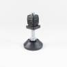 Kit Livellatore per tubo quadrato 20 x 20 mm con Piedino Filettato di Aciaio Zincato M8x50 con base diametro 40 mm