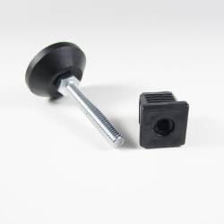 Leveling Kit for 22x22 mm Square Tube with an M8x50 mm Galvanised Steel Adjustable Foot diameter 40 mm - Ajile 2