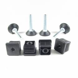 Leveling Kit for 25x25 mm Square Tube with M10x50 mm Galvanised Steel Adjustable Foot diameter 40 mm - Ajile 4