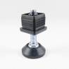 Kit Livellatore per tubo quadrato 30x30 mm con Piedino Filettato Aciaio Zincato M10x50 e base diam. 40 mm
