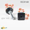Kit Livellatore per tubo quadrato 40x40 mm con Piedino Filettato Aciaio Zincato M10x50 e base diam. 40 mm