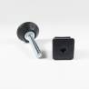Kit Livellatore per tubo quadrato 40x40 mm con Piedino Filettato Aciaio Zincato M10x50 e base diam. 40 mm