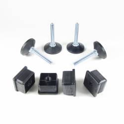 Leveling Kit for 50x50 mm Square Tube with M10x60 mm Galvanised Steel Adjustable Foot diameter 50 mm - Ajile 4