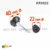 Kit Livellatore per tubo tondo diam. 22 mm con Piedino Filettato Aciaio Zincato M8x50 e base diam. 40 mm