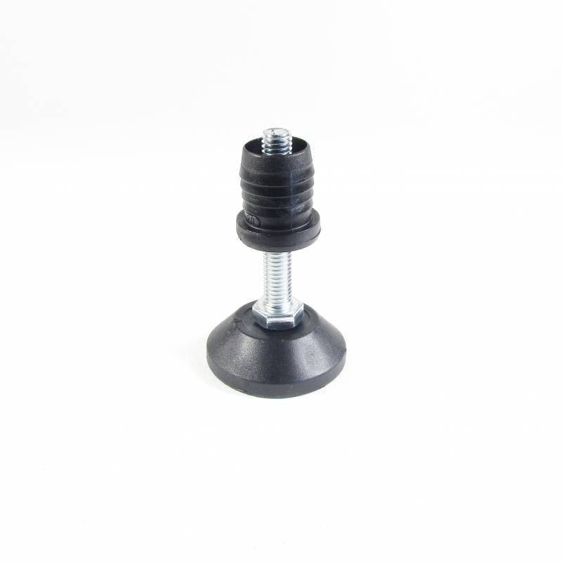 Kit Livellatore per tubo tondo diam. 22 mm con Piedino Filettato Aciaio Zincato M8x50 e base diam. 40 mm