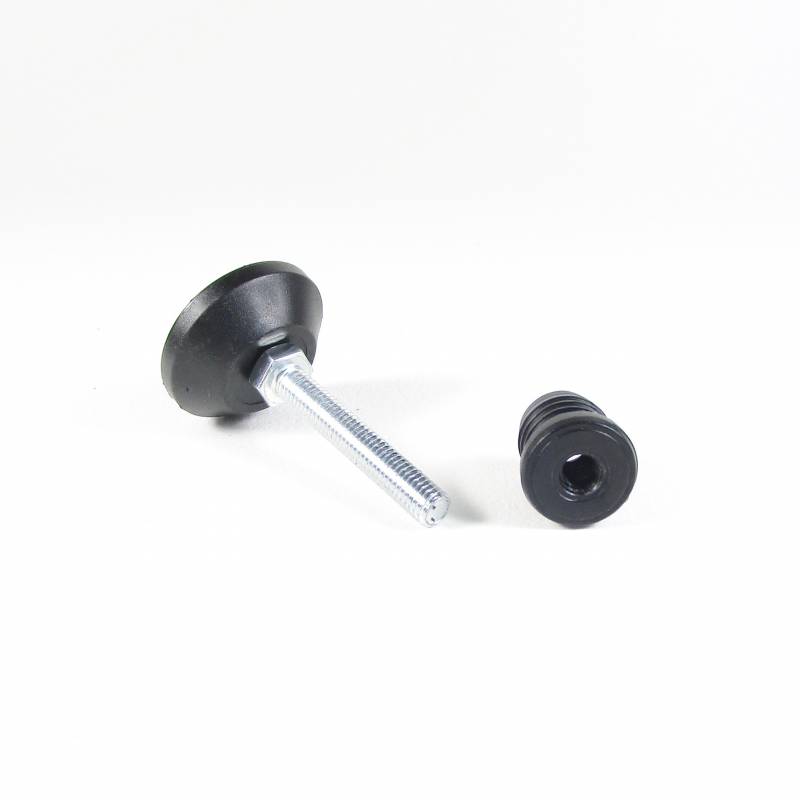 Kit de Réglage / Mise à Niveau pour tube rond diam. 22 mm avec Pied Vérin Fileté Acier Zingué M8x50 mm Embase diam. 40 mm