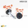 Kit Livellatore per tubo tondo diam. 35 mm con Piedino Filettato Aciaio Zincato M10x50 e base diam. 40 mm