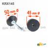 Kit Livellatore per tubo tondo diam. 45 mm con Piedino Filettato Aciaio Zincato M10x60 e base diam. 50 mm