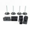 Kit Livellatore per tubo rettangolare 40x20 mm con Piedino Filettato di Aciaio Zincato M8x50 con base diam. 40 mm