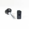 Kit Livellatore per tubo rettangolare 40x20 mm con Piedino Filettato di Aciaio Zincato M8x50 con base diam. 40 mm