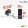 Kit de Réglage pour tube rectangulaire 50x20 mm avec Pied Vérin Fileté en Acier Zingué M8 x 50 mm Embase diam. 40 mm