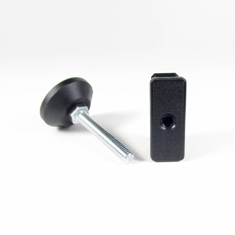 Leveling Kit for 50x20 mm Rectangular Tube with an M8x50 mm Galvanised Steel Adjustable Foot diam. 40 mm