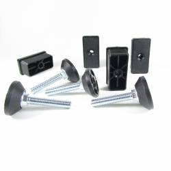 Leveling Kit for 60x30 mm Rectangular Tube with an M10x50 mm Galvanised Steel Adjustable Foot diam. 40 mm - Ajile 4