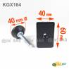 Nivellierset 60x40 mm Rechteckrohr mit M10x50 mm Metal Gewindestange und 40 mm Durchm. Bodenplatte