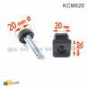 Leveling Kit for 20x20 mm Square Tube with an M8x30 mm Galvanised Steel Knurled Adjustable Foot diam. 20 mm