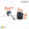 Leveling Kit for 22x22 mm Square Tube with an M8x30 mm Galvanised Steel Knurled Adjustable Foot diam. 25 mm