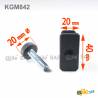 Leveling Kit for 40x20 mm Rectangular Tube with an M8x30 mm Galvanised Steel Knurled Adjustable Foot diam. 20 mm