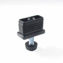 Leveling Kit for 40x20 mm Rectangular Tube with an M8x30 mm Galvanised Steel Knurled Adjustable Foot diam. 20 mm - Ajile 3