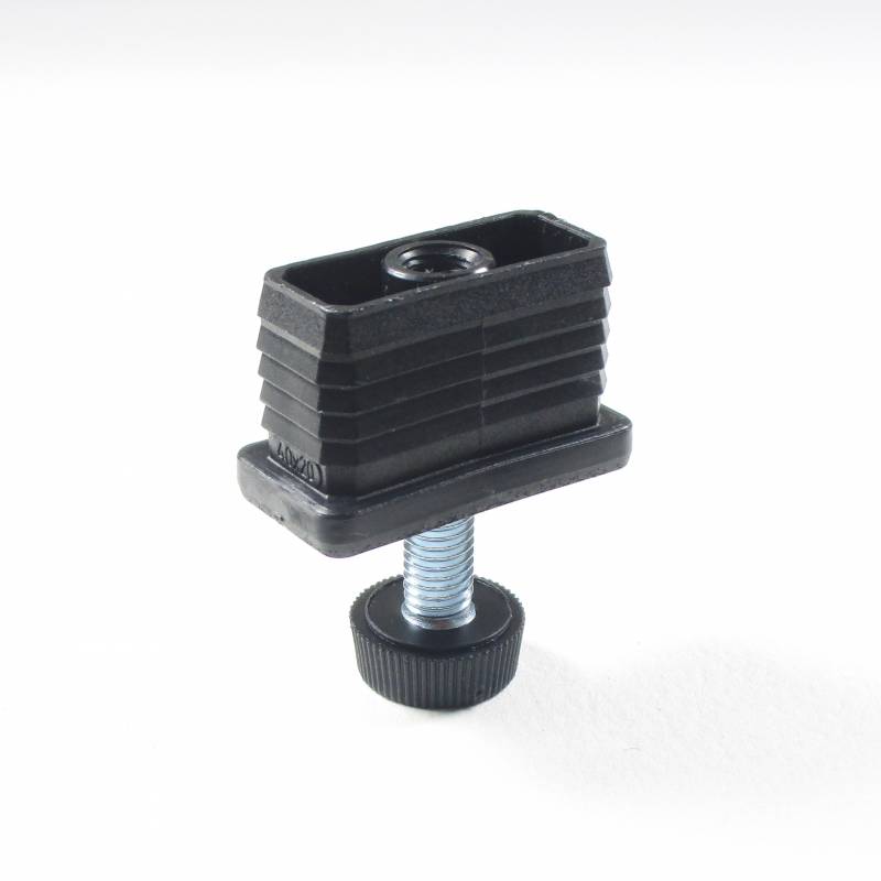 Leveling Kit for 40x20 mm Rectangular Tube with an M8x30 mm Galvanised Steel Knurled Adjustable Foot diam. 20 mm