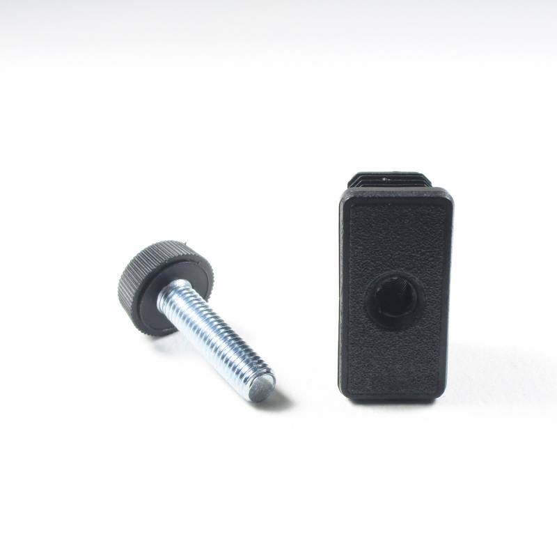 Leveling Kit for 40x20 mm Rectangular Tube with an M8x30 mm Galvanised Steel Knurled Adjustable Foot diam. 20 mm