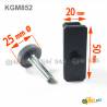 Kit Livellatore per tubo rettangolare 50x20 mm con Piedino Filettato Aciaio Zincato M8x30 con base zigrinata diam. 25 mm