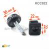 Kit Livellatore per tubo quadrato 22x22 mm con Piedino Filettato Aciaio Zincato M8x30 con base alta zigrinata diam. 30 mm
