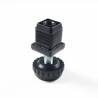 Kit Livellatore per tubo quadrato 22x22 mm con Piedino Filettato Aciaio Zincato M8x30 con base alta zigrinata diam. 30 mm