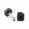Kit de Réglage / Mise à Niveau pour tube carré 22x22 mm avec Pied Cranté Fileté Acier Zingué M8 x 30 mm Embase diamètre 30 mm