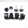 Kit Livellatore per tubo quadrato 22x22 mm con Piedino Filettato Aciaio Zincato M8x30 con base alta zigrinata diam. 30 mm