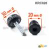 Leveling Kit for 20 mm diam. Round Tube with an M8x30 mm Galvanised Steel Knurled Knob Head Foot diam. 30 mm