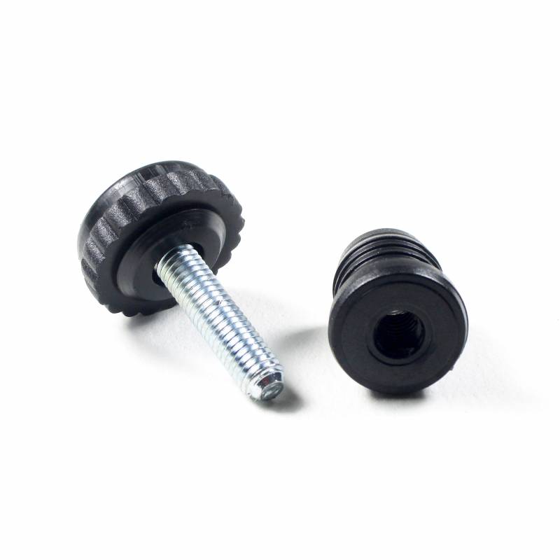 Nivellierset 20 mm Durchm. Rundrohr mit M8x30 mm Metal Gewindestange und 30 mm Durchm. Hohe Rändelplatte