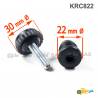 Kit de Réglage / Mise à Niveau pour tube rond diam. 22 mm avec Pied Cranté Fileté Acier Zingué M8 x 30 mm Embase diamètre 30 mm