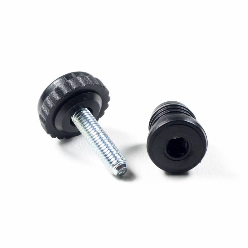 Kit de Réglage / Mise à Niveau pour tube rond diam. 22 mm avec Pied Cranté Fileté Acier Zingué M8 x 30 mm Embase diamètre 30 mm