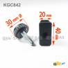 Kit de Réglage pour tube rectangulaire 40x20 mm avec Pied Cranté Fileté Acier Zingué M8 x 30 mm Embase diamètre 30 mm