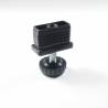 Kit Livellatore per tubo rettangolare 40x20 mm con Piedino Filettato Aciaio Zincato M8x30 con base alta zigrinata diam. 30 mm