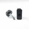 Kit de Réglage pour tube rectangulaire 40x20 mm avec Pied Cranté Fileté Acier Zingué M8 x 30 mm Embase diamètre 30 mm