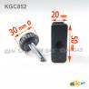 Kit Livellatore per tubo rettangolare 50x20 mm con Piedino Filettato Aciaio Zincato M8x30 con base alta zigrinata diam. 30 mm