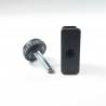 Kit Livellatore per tubo rettangolare 50x20 mm con Piedino Filettato Aciaio Zincato M8x30 con base alta zigrinata diam. 30 mm