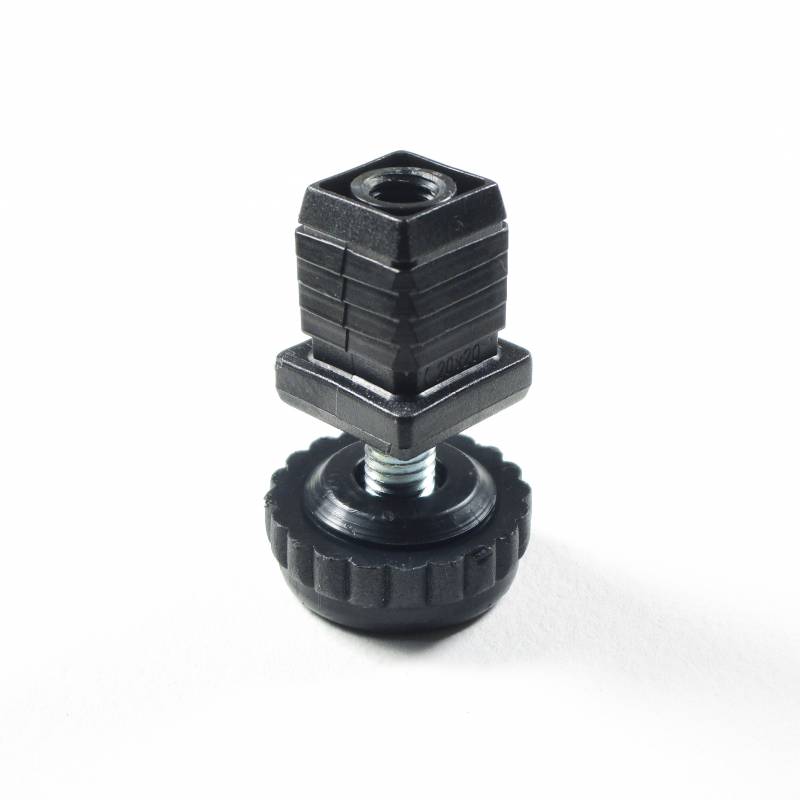 Leveling Kit for 20x20 mm Square Tube with an M8x30 mm Galvanised Steel Knurled Knob Head Foot diam. 30 mm