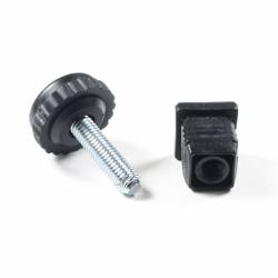 Leveling Kit for 20x20 mm Square Tube with an M8x30 mm Galvanised Steel Knurled Knob Head Foot diam. 30 mm - Ajile 2