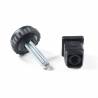 Kit Livellatore per tubo quadrato 20x20 mm con Piedino Filettato Aciaio Zincato M8x30 con base alta zigrinata diam. 30 mm