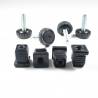 Kit Livellatore per tubo quadrato 20x20 mm con Piedino Filettato Aciaio Zincato M8x30 con base alta zigrinata diam. 30 mm