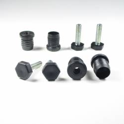Leveling Kit for 20 mm diam. Round Tube with an M8x30 mm Galvanised Steel 19 mm Hexagonal Foot - Ajile 4