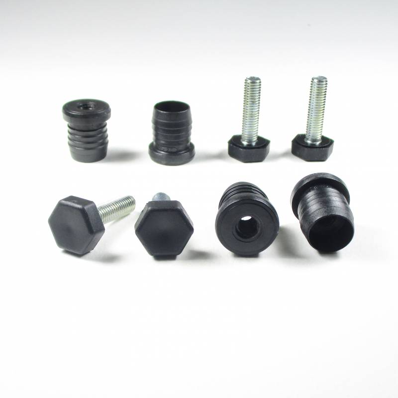 Kit de Réglage / Mise à Niveau pour tube rond diam. 20 mm avec Pied Hexagonal Fileté Acier Zingué M8x30 mm Embase clé 19 mm
