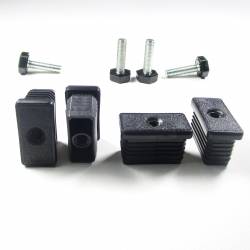 Leveling Kit for 40x20 mm Rectangular Tube with an M8x30 mm Galvanised Steel 19 mm Hexagonal Foot - Ajile 4