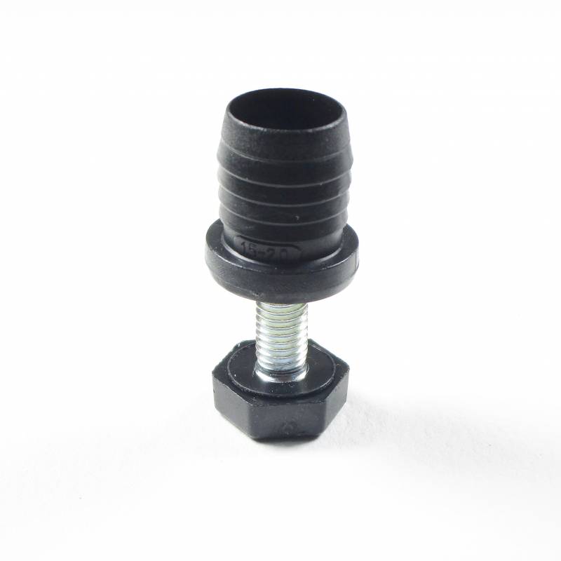 Kit Livellatore per tubo tondo diam. 22 mm con Piedino Filettato Aciaio Zincato M8x30 con base esagonale di 19 mm