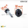 Leveling Kit for 30 mm diam. Round Tube with an M10x40 mm Galvanised Steel 24 mm Hexagonal Foot