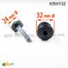 Leveling Kit for 32 mm diam. Round Tube with an M10x40 mm Galvanised Steel 24 mm Hexagonal Foot