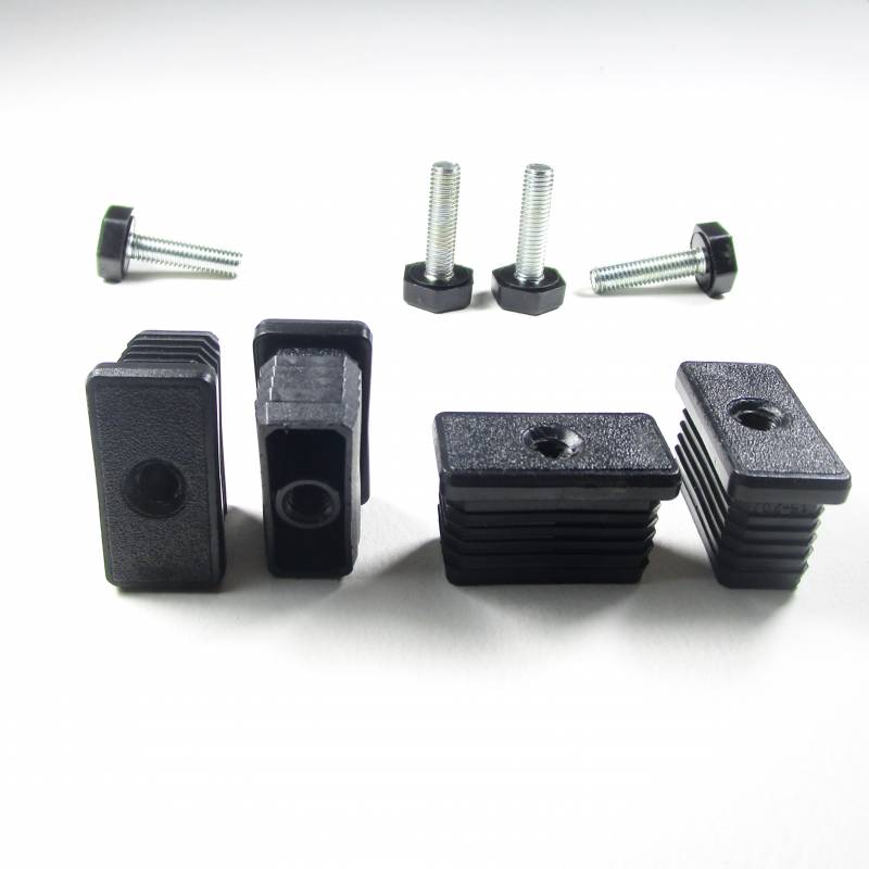 Leveling Kit for 50x20 mm Rectangular Tube with an M8x30 mm Galvanised Steel 19 mm Hexagonal Foot