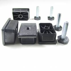 Leveling Kit for 60x30 mm Rectangular Tube with an M10x40 mm Galvanised Steel 24 mm Hexagonal Foot - Ajile 4